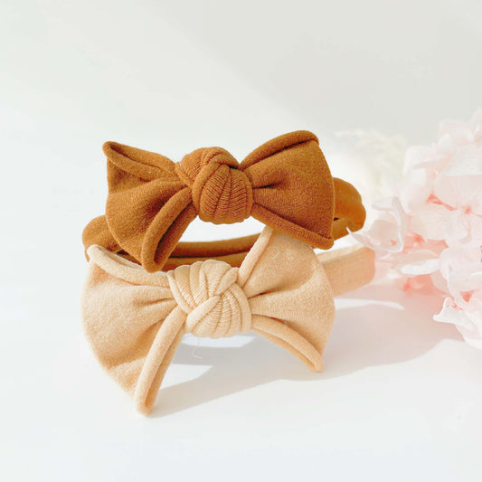 Milk Tea | One-Piece Bow Hair Ties
