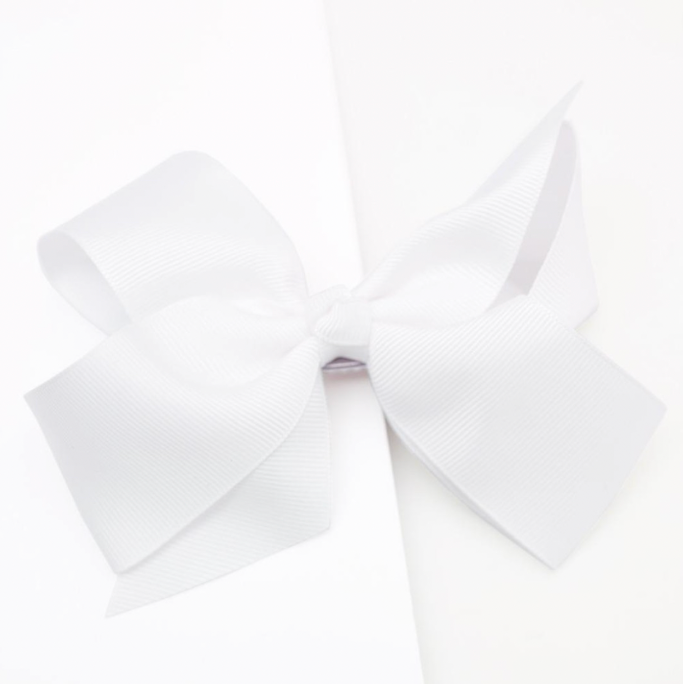 White | Small Grosgrain Pink Bow