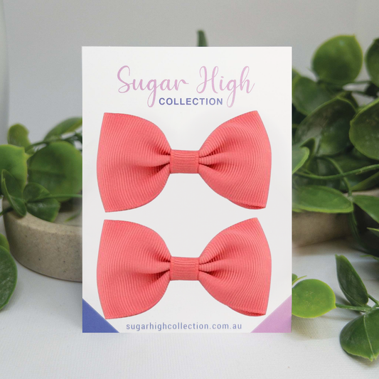 Coral | Petite Hair Bows
