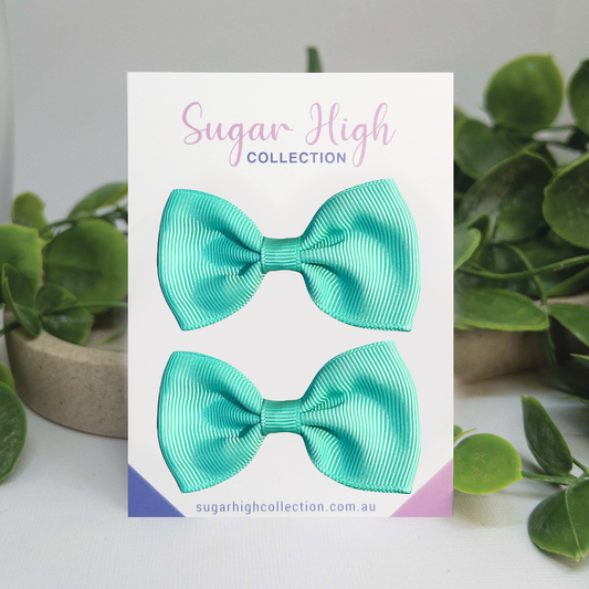 Teal | Petite Hair Bows