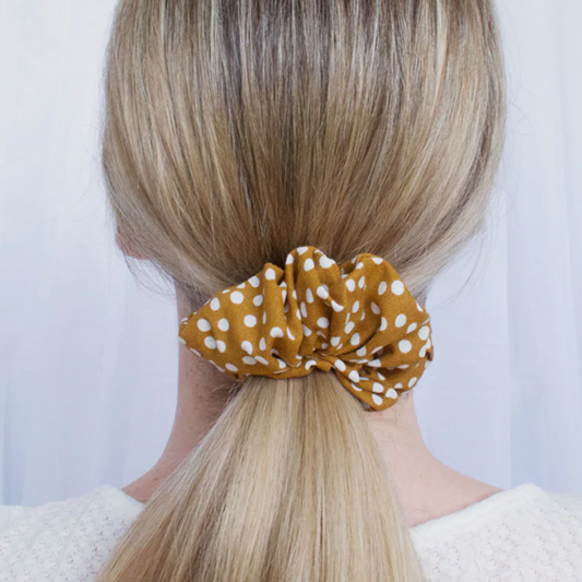 Mustard | Polka Dot Scrunchie