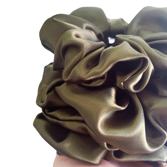 Olive Green | Satin Scrunchie