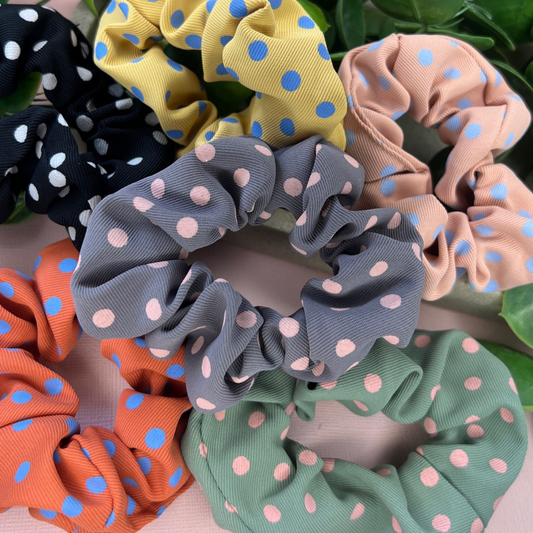 Rustic Sage | Polka Dot Scrunchie