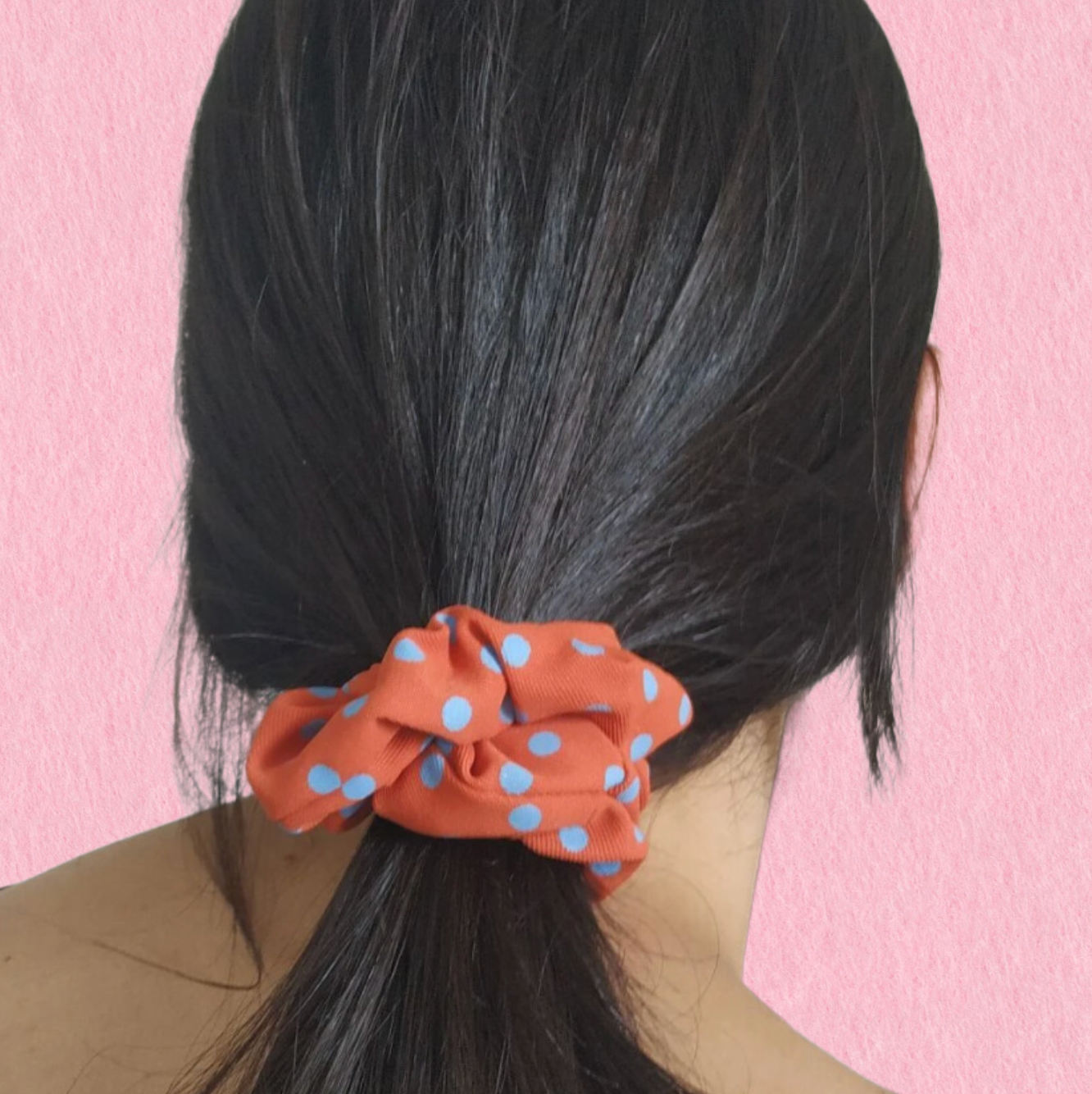 Apricot | Polka Dot Scrunchie
