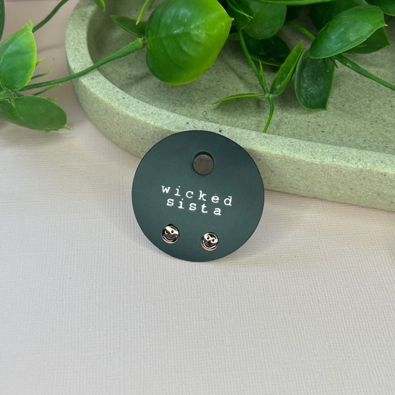 Smiley Face | Rose Gold Studs