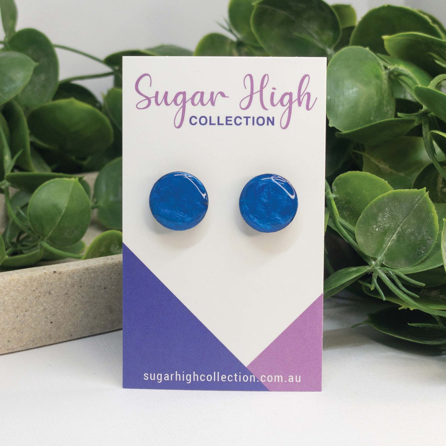 Blueberry | Wooden Stud Earrings