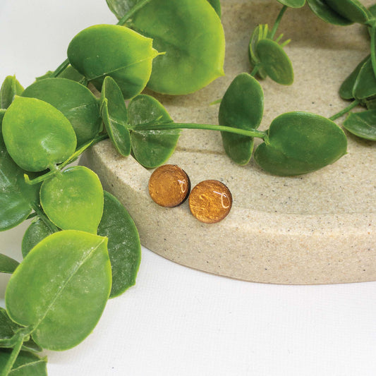 Golden Bohemian | Wooden Stud Earrings