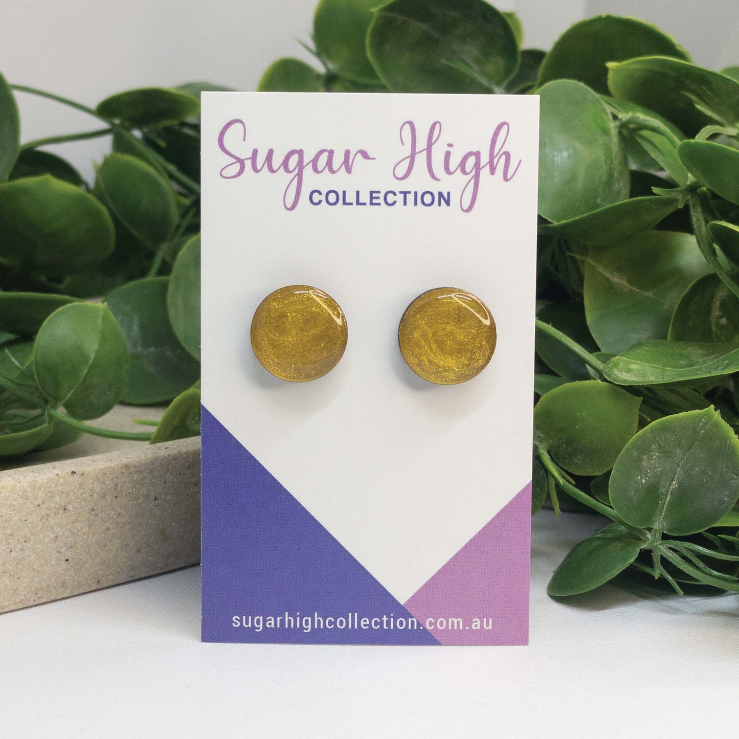 Honey Gold | Wooden Stud Earrings