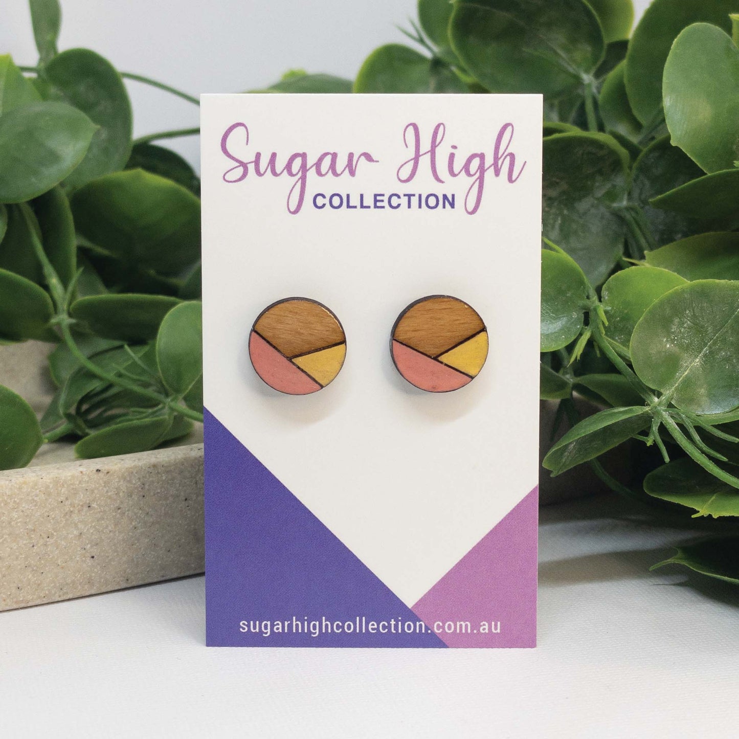 Honey Kiss | Wooden Stud Earrings