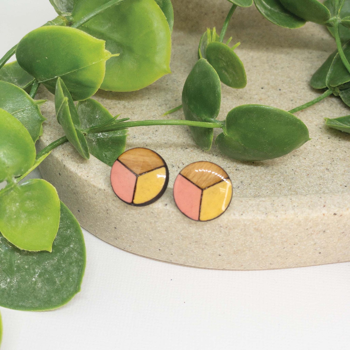 Honey Kiss | Wooden Stud Earrings
