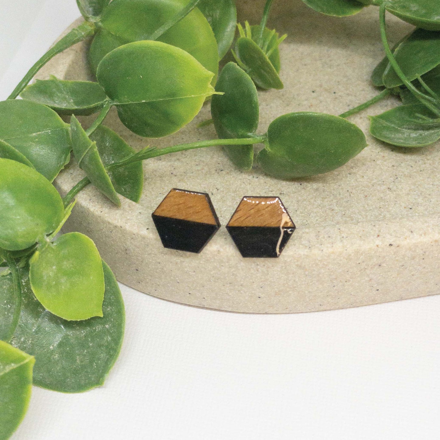 Black Luxury | Wooden Stud Earrings