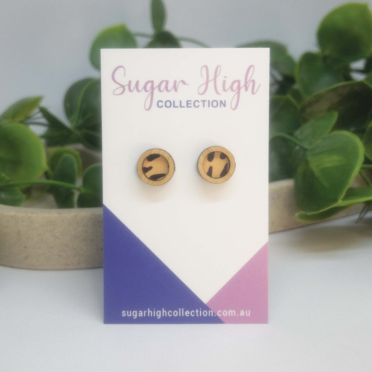 Safari | Wooden Statement Stud Earrings