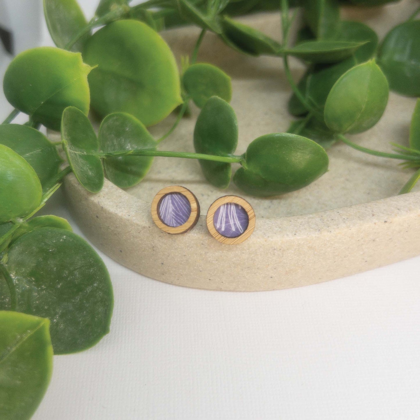 Sunset Garden | Wooden Statement Stud Earrings