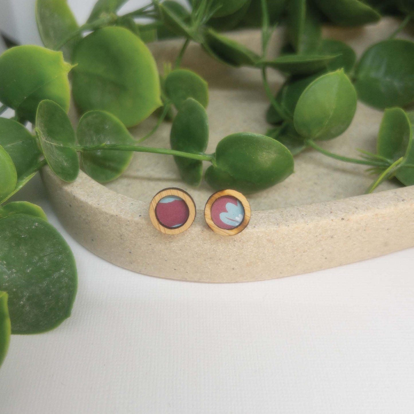Spring Garden | Wooden Statement Stud Earrings
