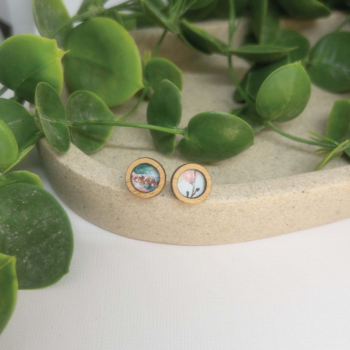 Perfect Bloom | Wooden Statement Stud Earrings