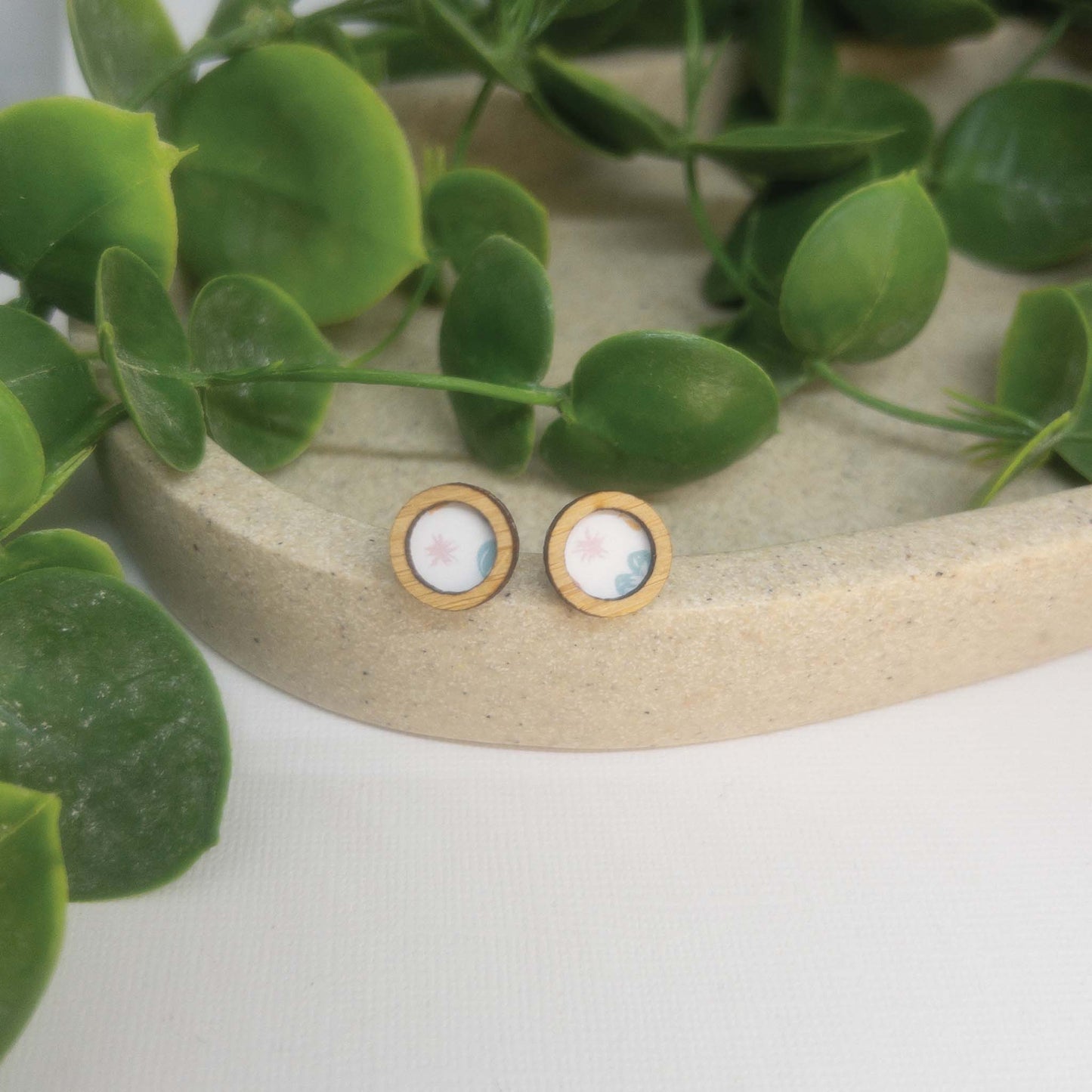 Sweet Blooms | Wooden Statement Stud Earrings
