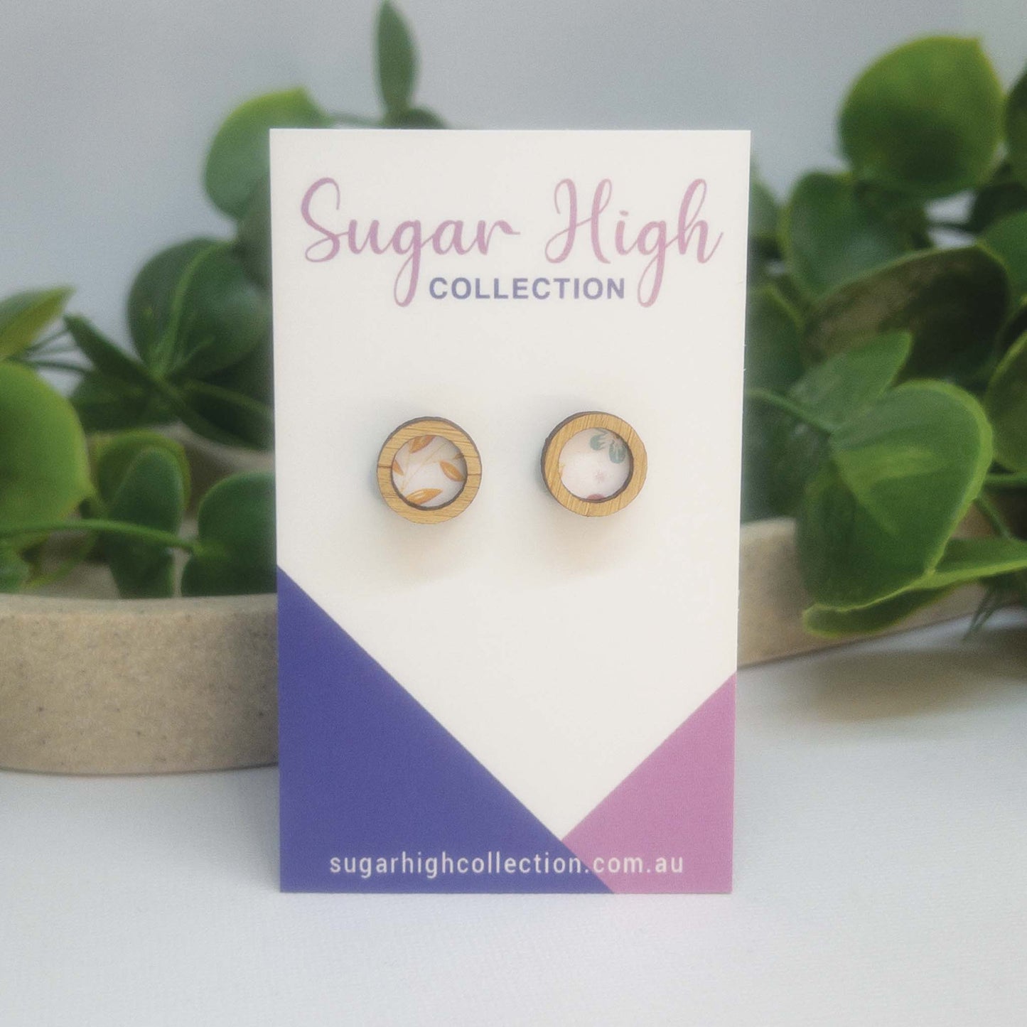 Sweet Blooms | Wooden Statement Stud Earrings