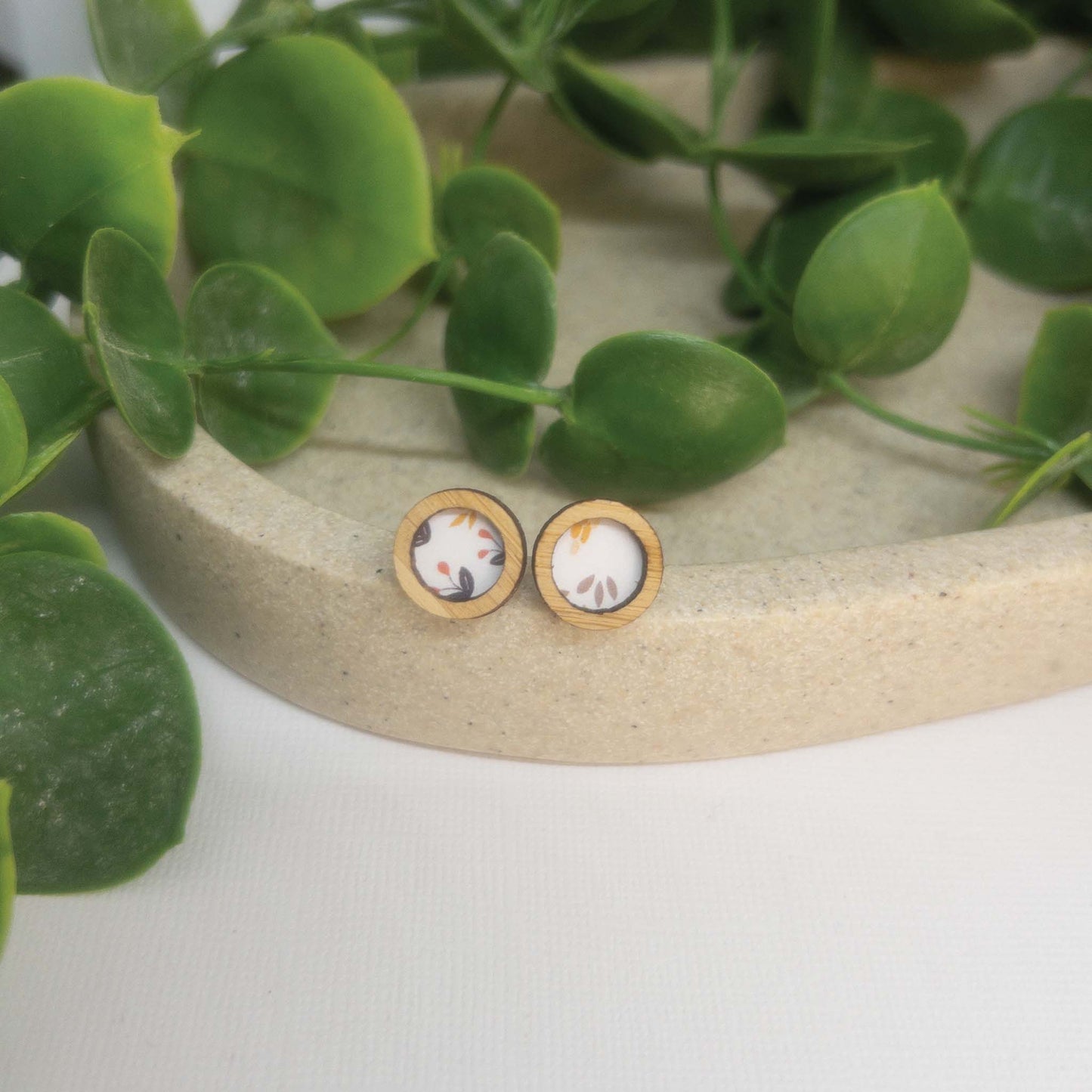 Secret Garden | Wooden Statement Stud Earrings 'Secret Garden'