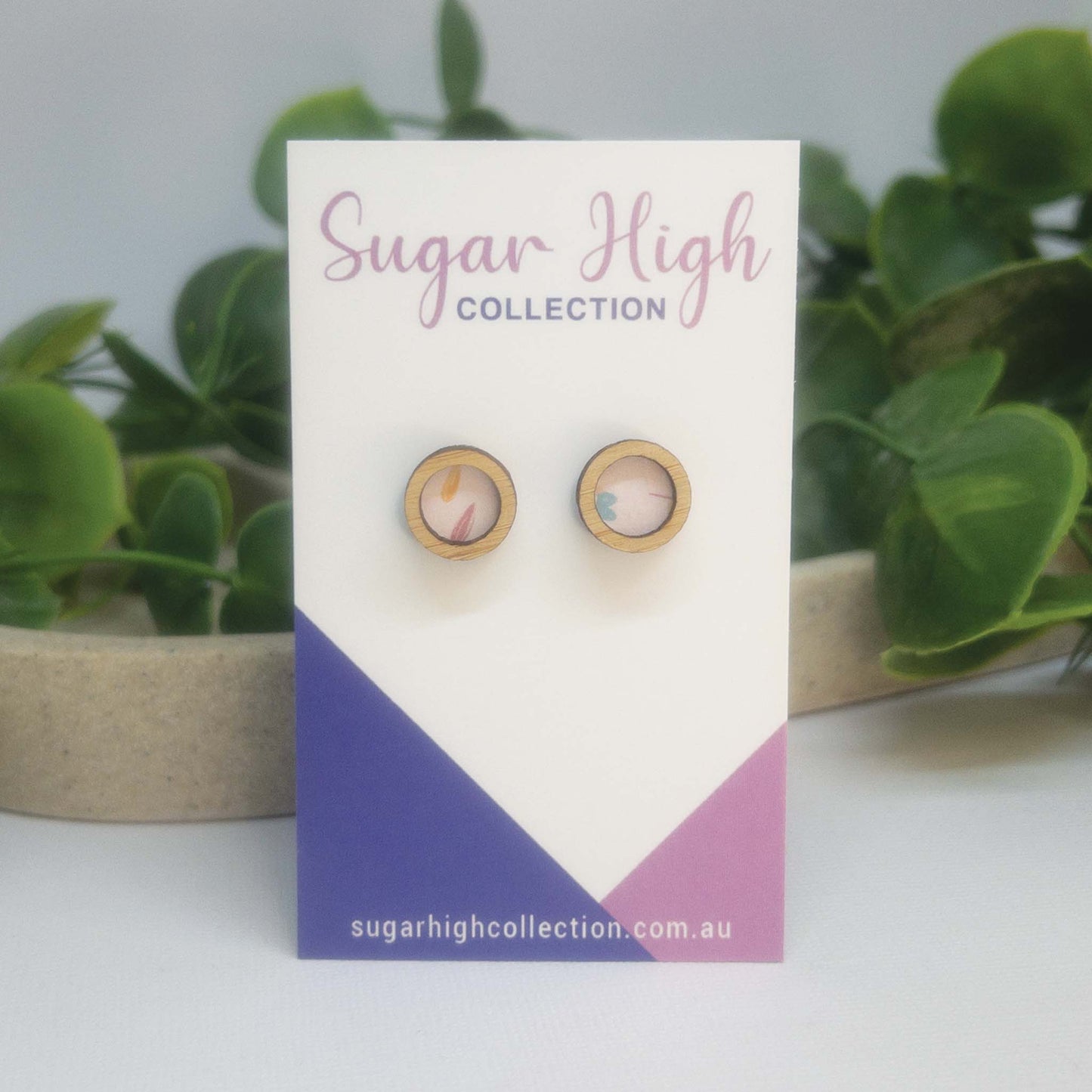 Rapunzel | Wooden Statement Stud Earrings