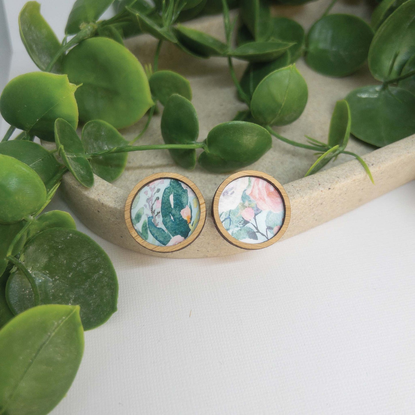 Perfect Bloom | Wooden Statement Stud Earrings
