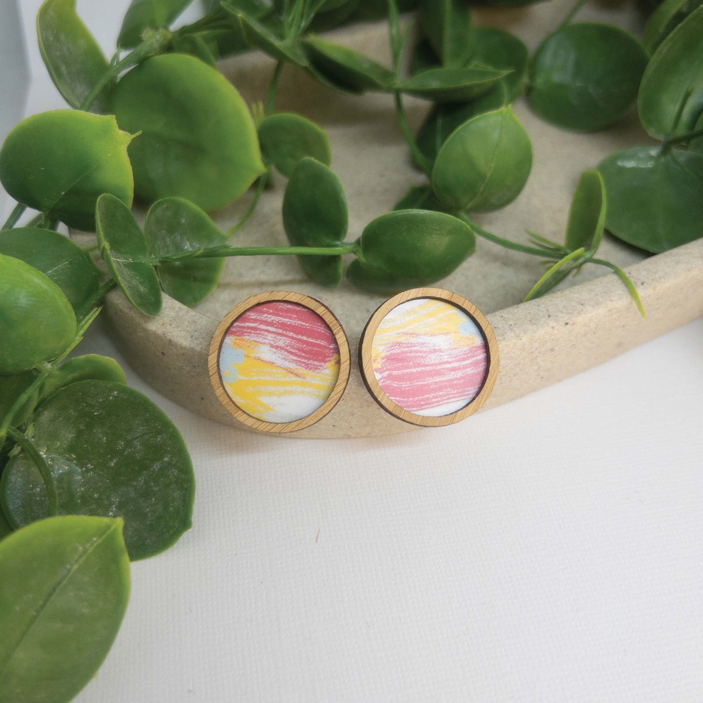 Summer Fling | Wooden Statement Stud Earrings