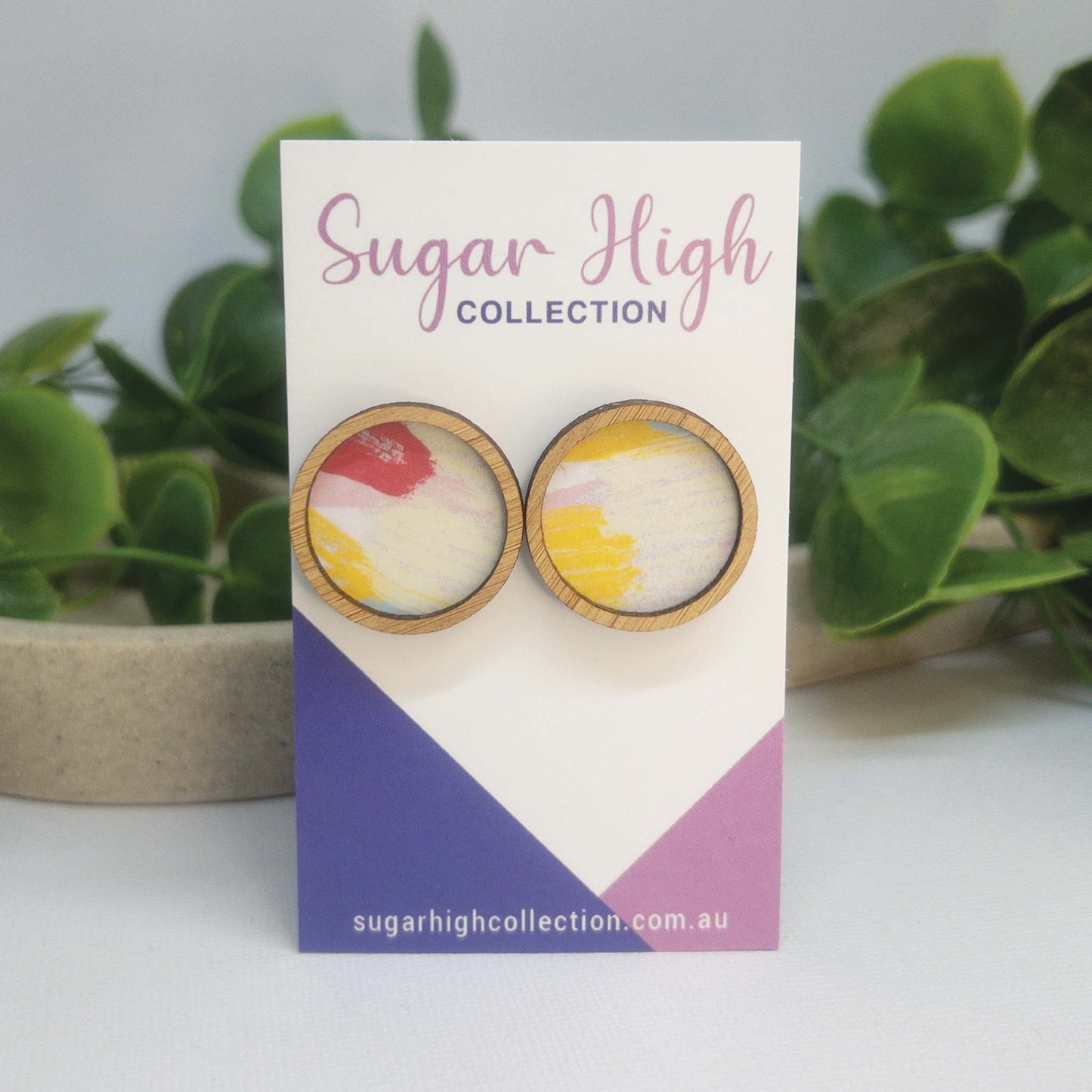 Summer Fling | Wooden Statement Stud Earrings