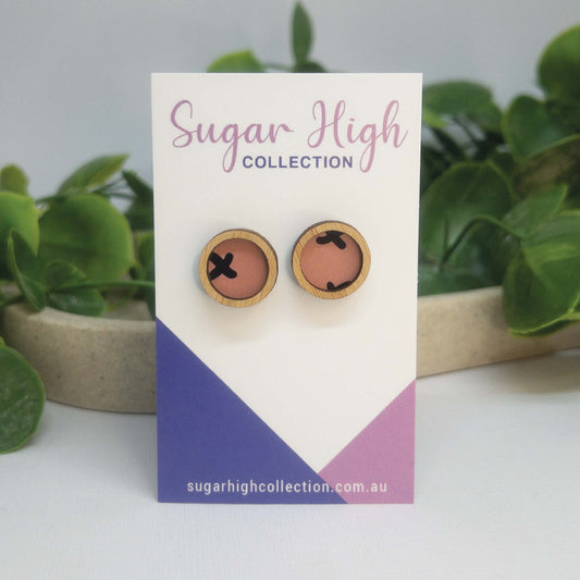 Criss Cross | Wooden Statement Stud Earrings