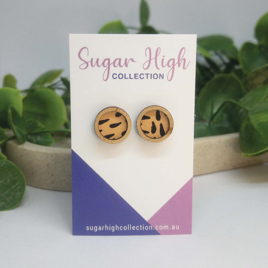Safari | Wooden Statement Stud Earrings
