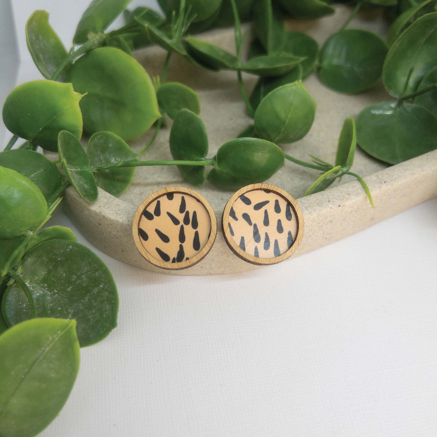 Safari | Wooden Statement Stud Earrings