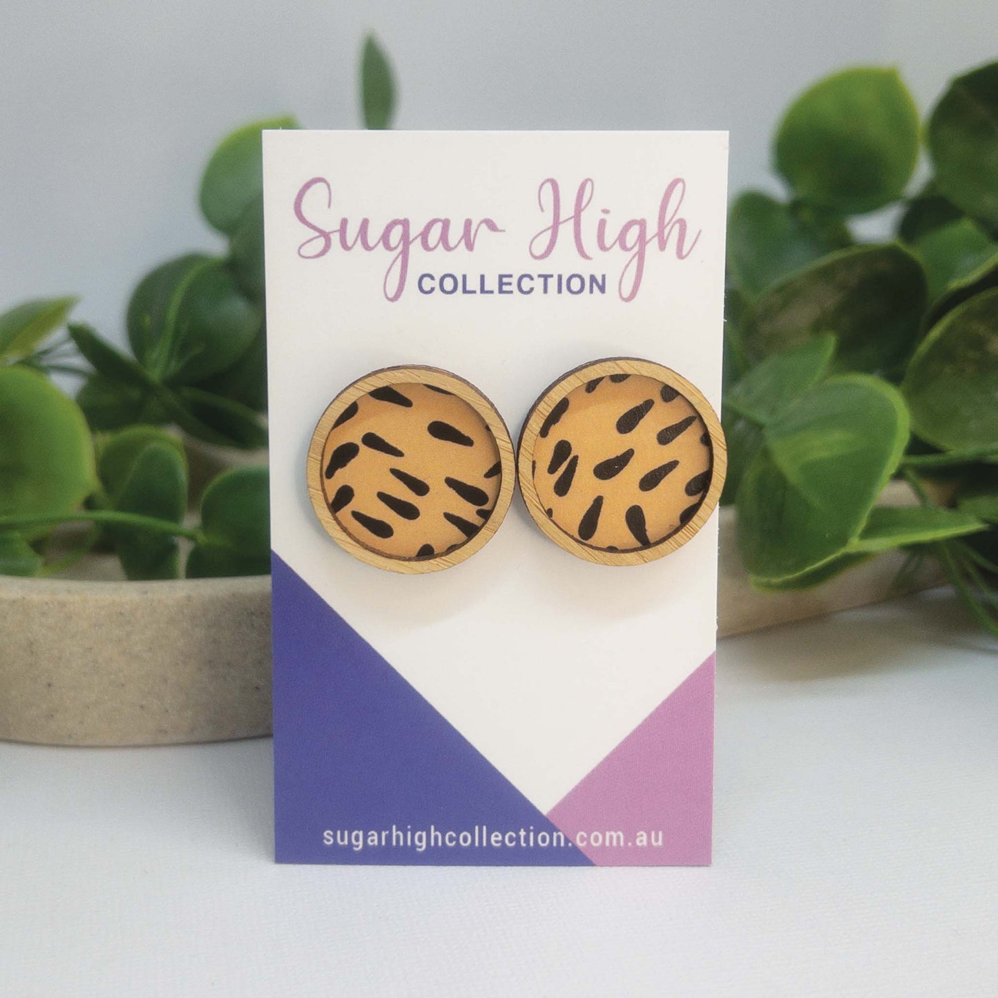 Safari | Wooden Statement Stud Earrings