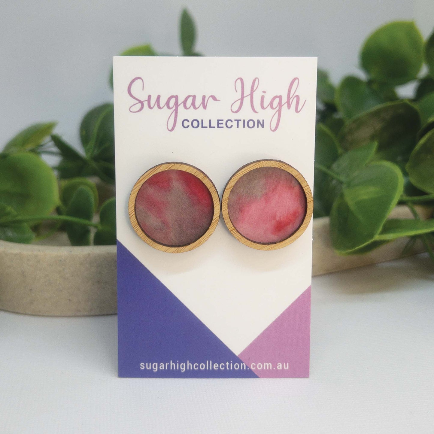 Stolen Kisses | Wooden Statement Stud Earrings