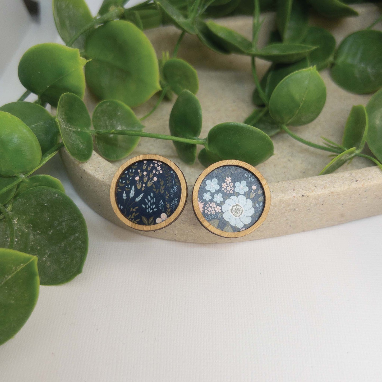 Night Garden | Wooden Statement Stud Earrings