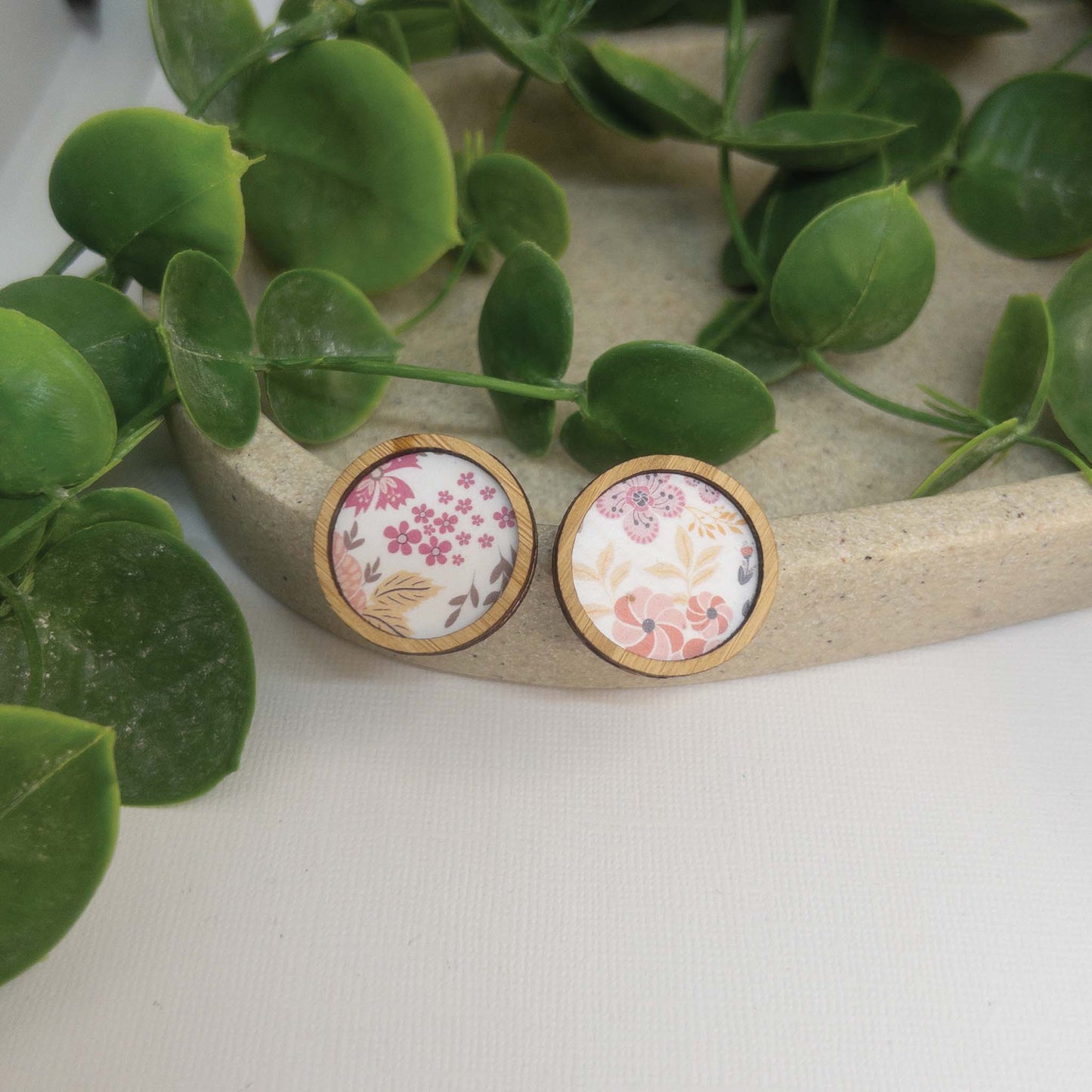 Secret Garden | Wooden Statement Stud Earrings 'Secret Garden'