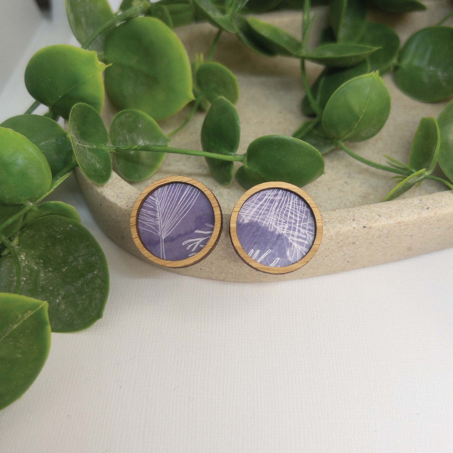 Sunset Garden | Wooden Statement Stud Earrings
