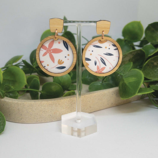 Blooms | Wooden Statement Drop Earrings