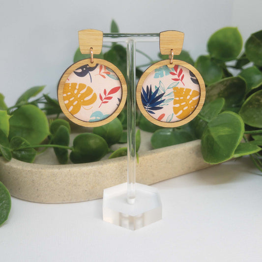 Floating Fern | Wooden Statement Drop Earrings