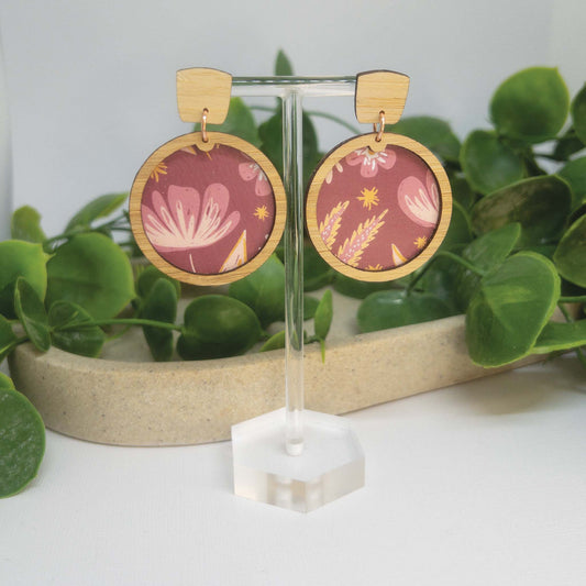 Spring Garden | Wooden Statement Drop Earrings