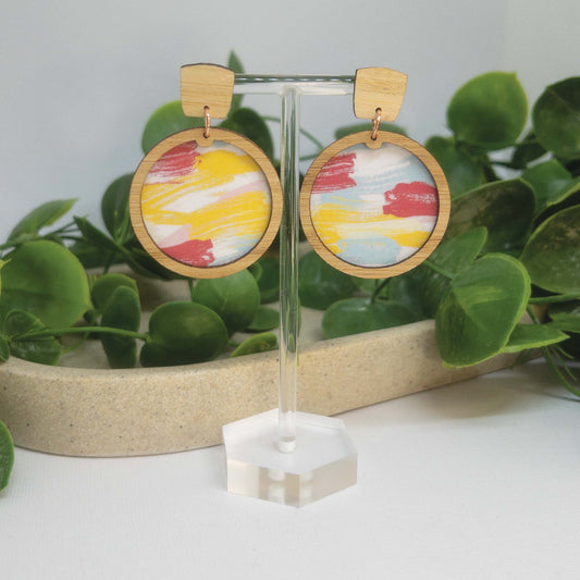 Summer Fling | Wooden Statement Drop Earrings