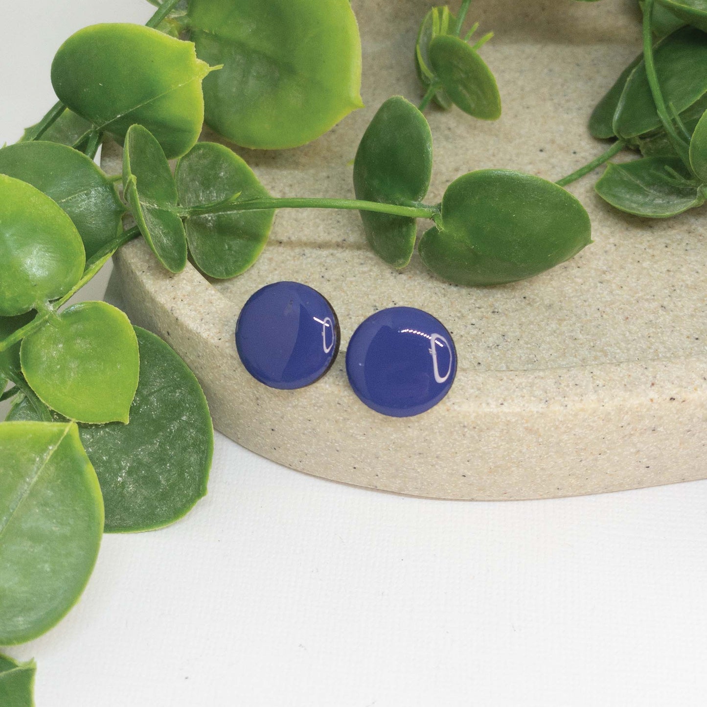 Purple Vibes | Wooden Stud Earrings