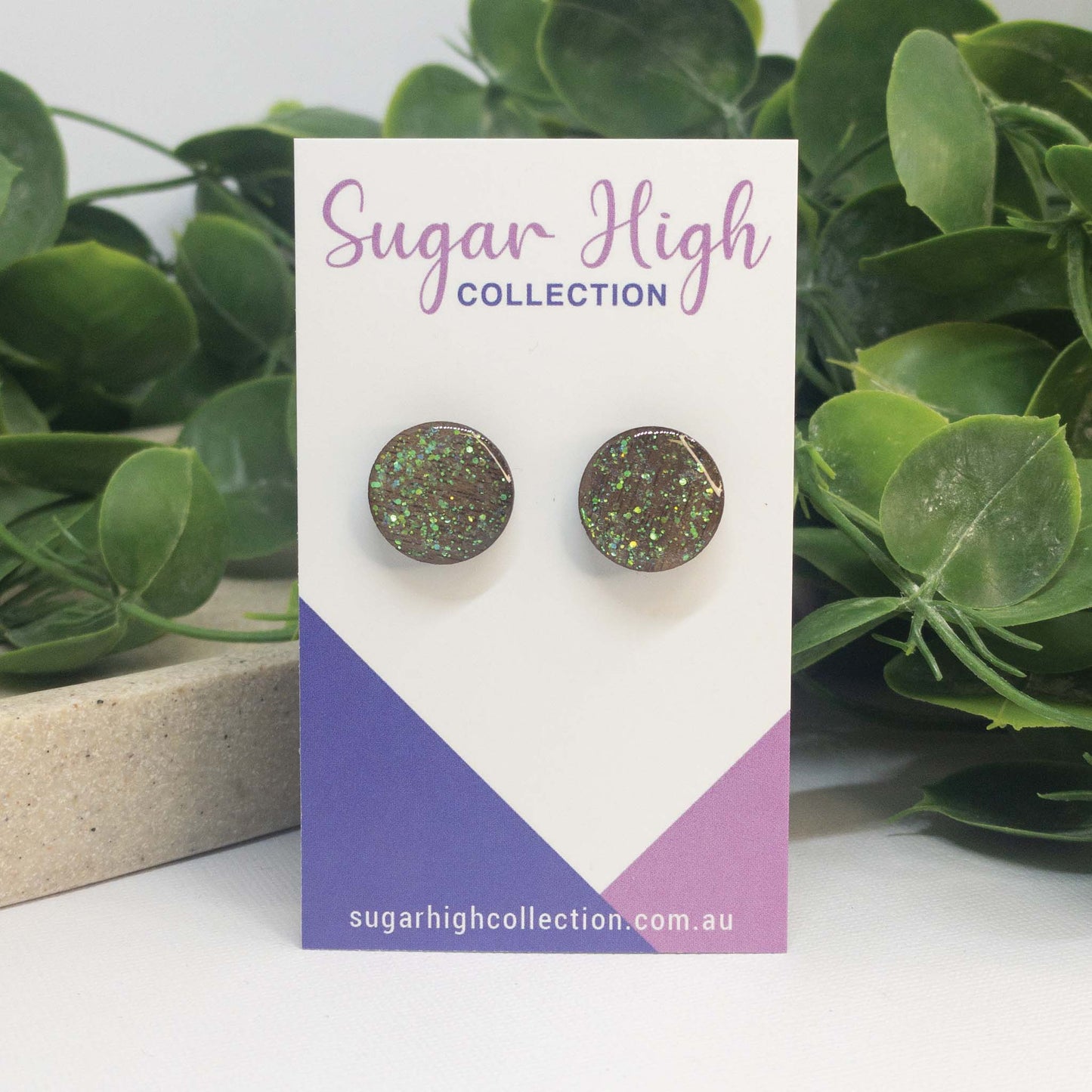 Party Bus | Wooden Stud Earrings