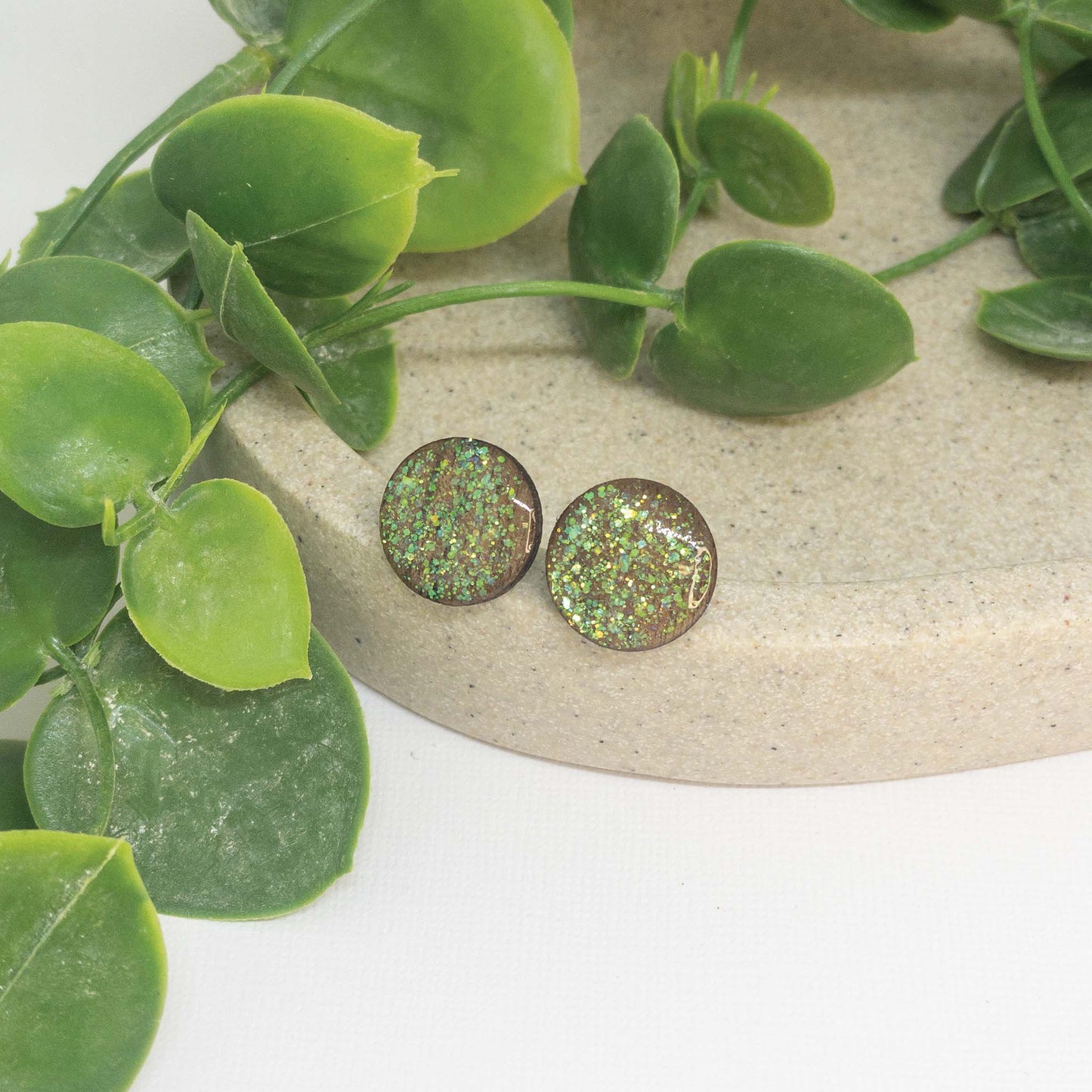 Party Bus | Wooden Stud Earrings