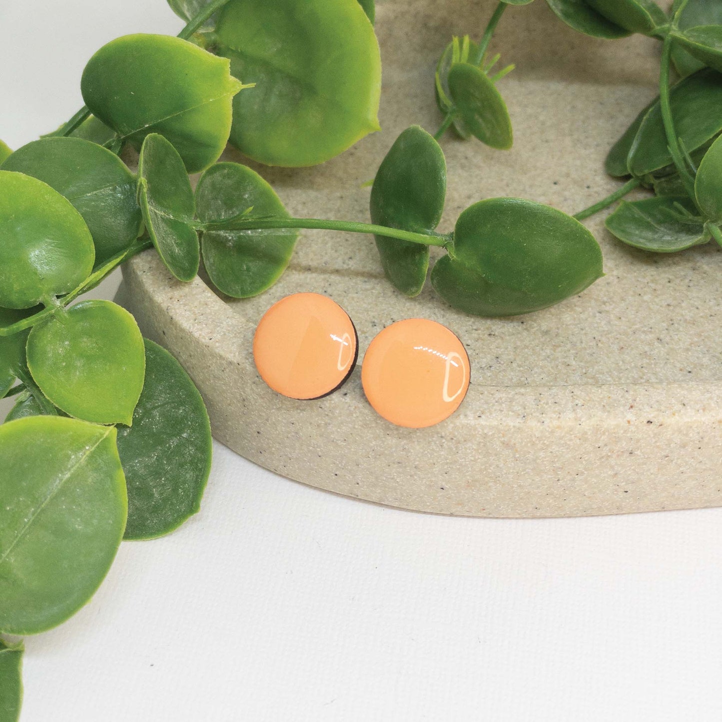 Peachy Dreams | Wooden Stud Earrings