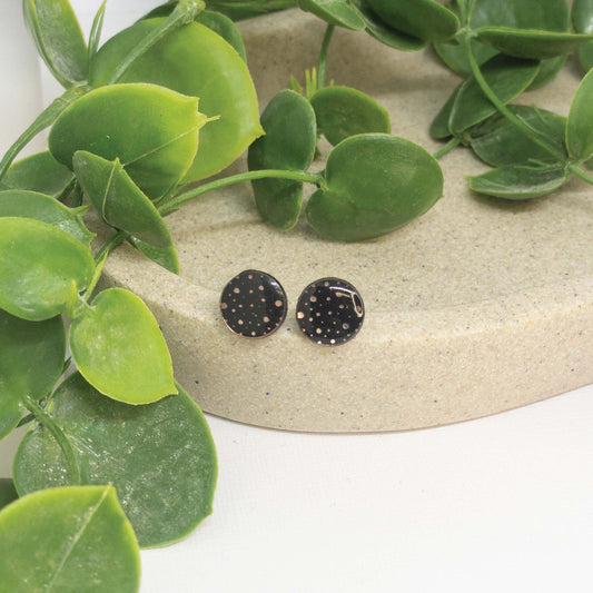 Preppy Dot | Rose Gold Acrylic Stud Earrings