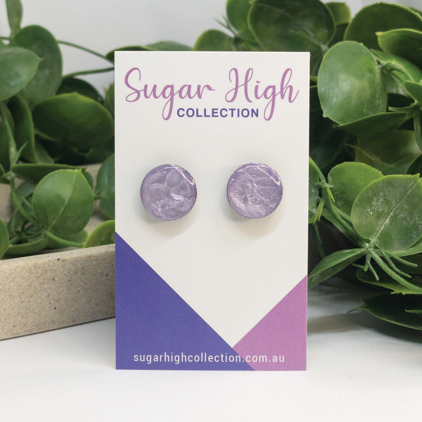 Pretty Pastel | Wooden Stud Earrings