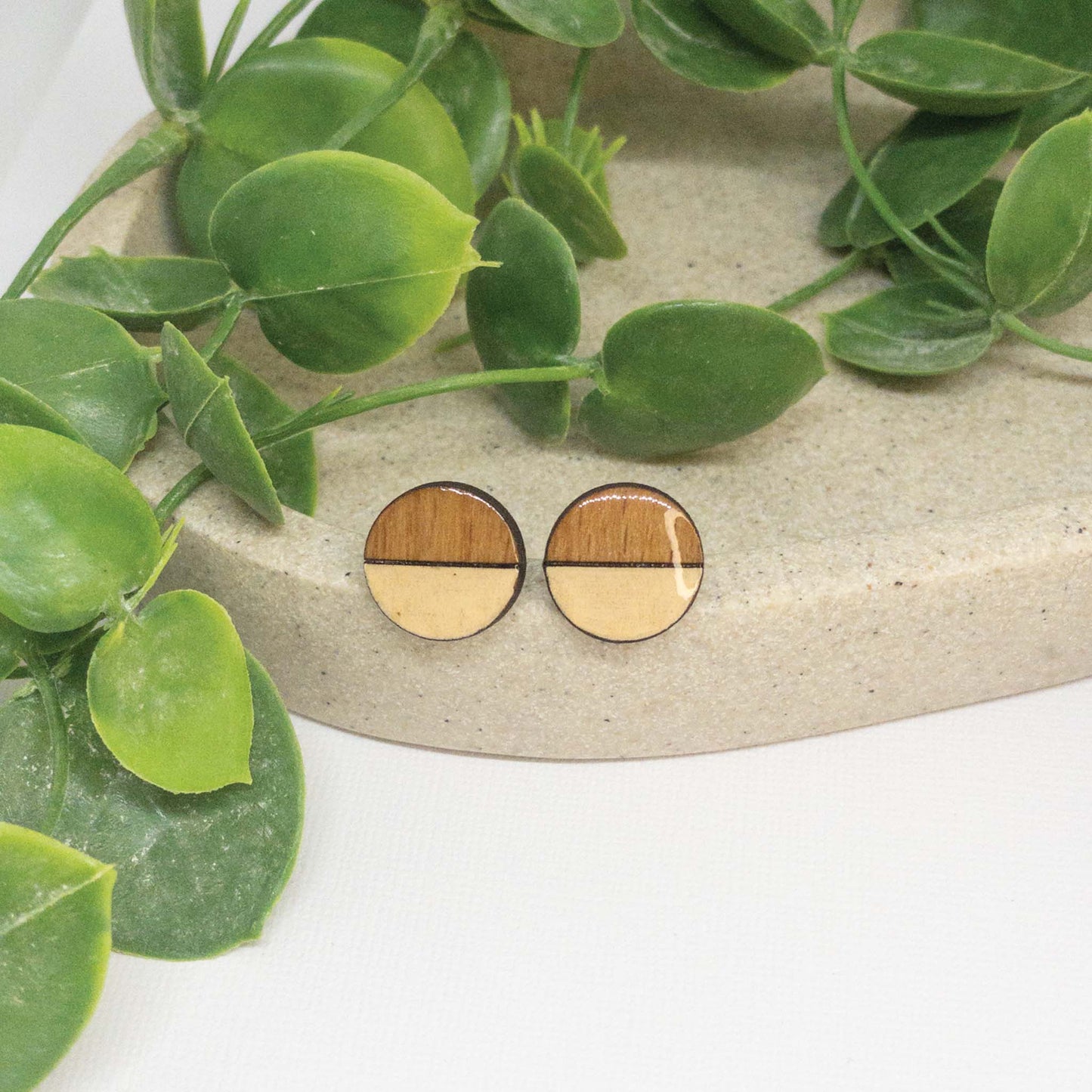 Sugar Cookie | Wooden Stud Earrings