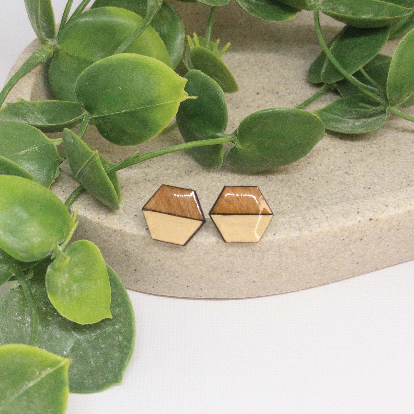 Sugar Cookie | Wooden Stud Earrings