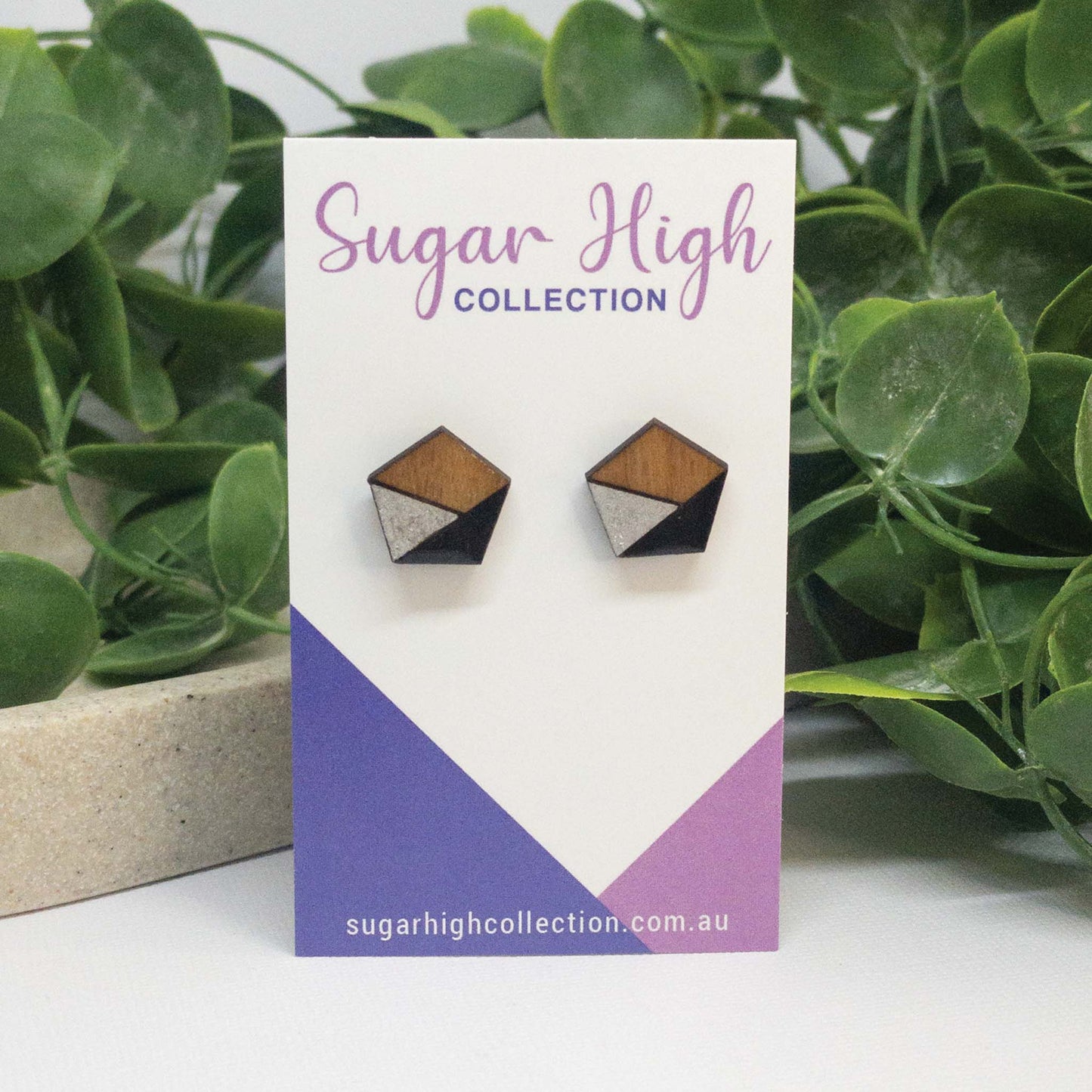 Vintage Chic | Wooden Stud Earrings