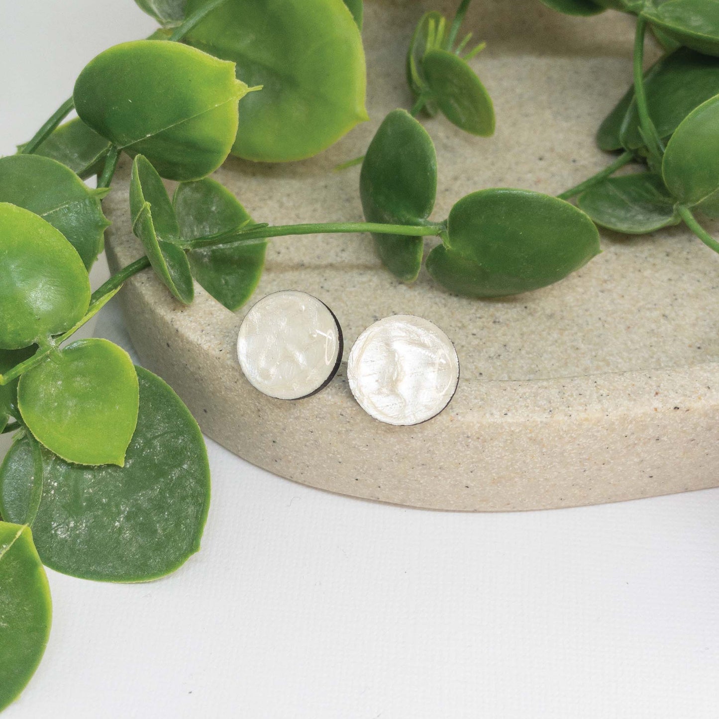White Sands | Wooden Stud Earrings