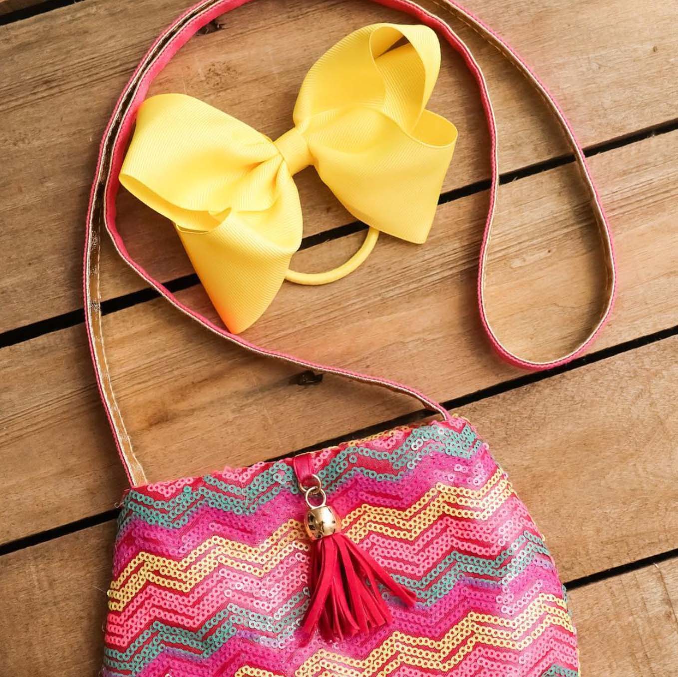 Yellow | Zali Girl Hair Bow - Large