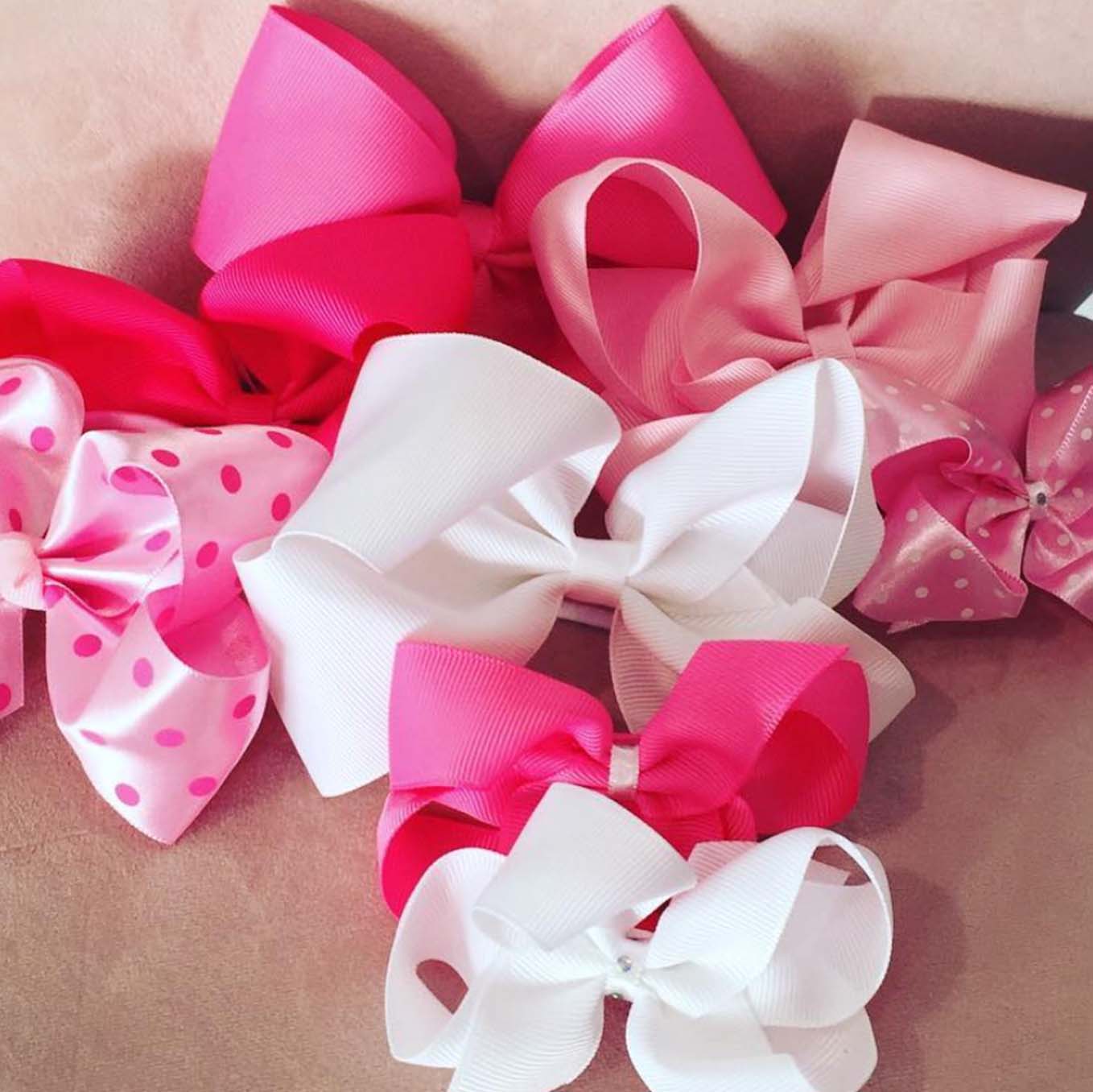 White | Zali Girl Hair Bow - Large
